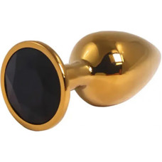 Fantasy Gold Small Butt Plug with Black Diamond