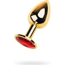Metal By Toyfa Gold anal plug with gem, red