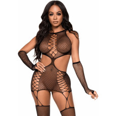 Leg Avenue Garter Dress, Backseam Stockings and Gloves