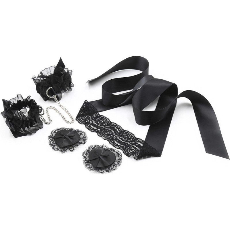 Crushious Lace Me Up - Conjunto Lencero de Bondage - Negro