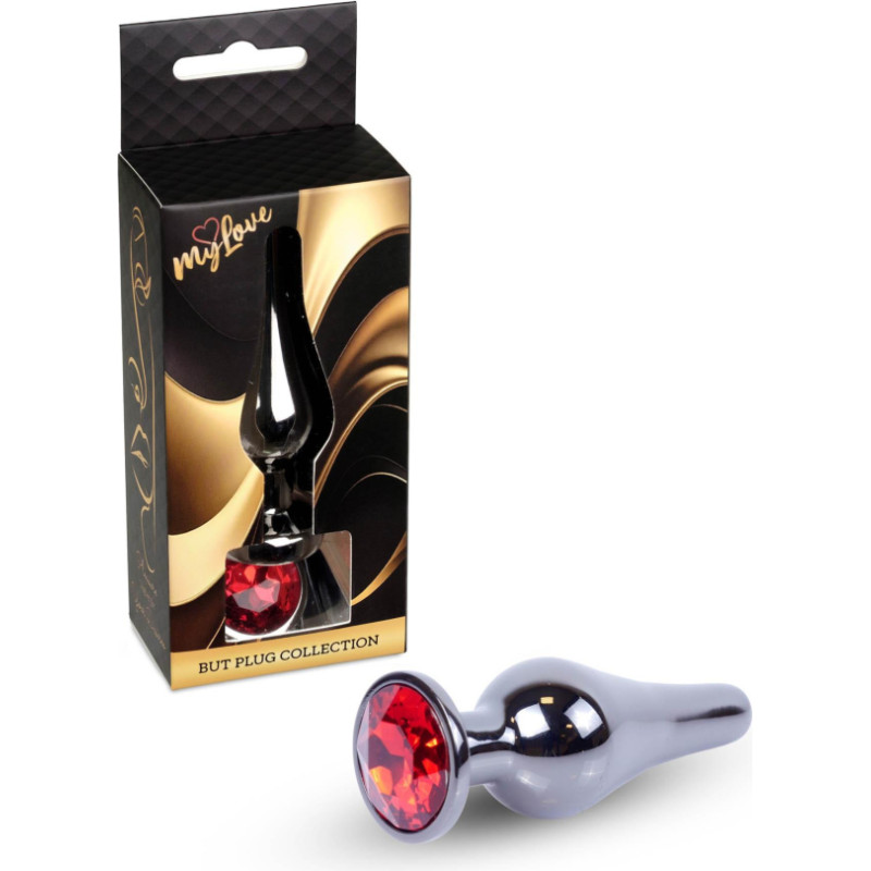 Mylove Toys - Jewellery Dark Silver BUTT PLUG- Red