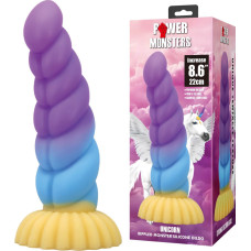 Power Monsters Unicorn – 22 cm Rippled Monster Silicone Dildo
