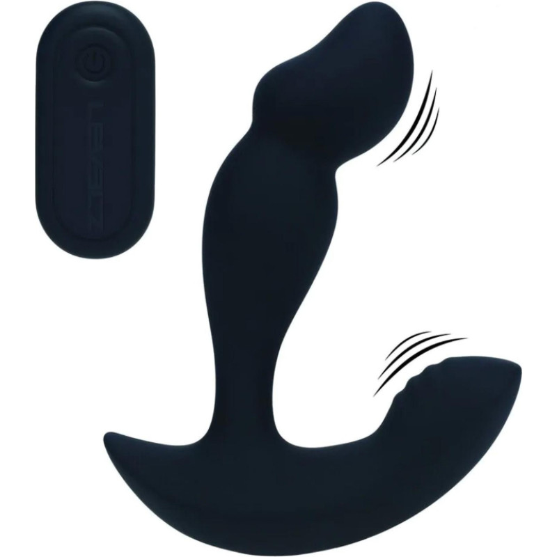 Levelz Dual Motor Remote Control Dual Motor Vibrating Liquid Silicone Prostate Stimulator - Black