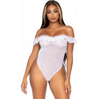 Leg Avenue Off The Shoulder Teddy with Snap Crotch