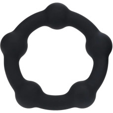 Levelz By Shots Beaded Silicone Cockring - L - 45mm - Black