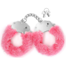 Crushious SPANGLE METAL HANDCUFFS WITH PLUSH IN PINK