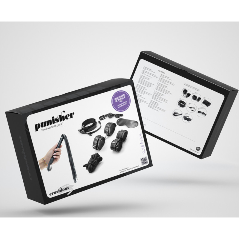 Crushious Punisher - Kit de Bondage de 8 Piezas - Negro