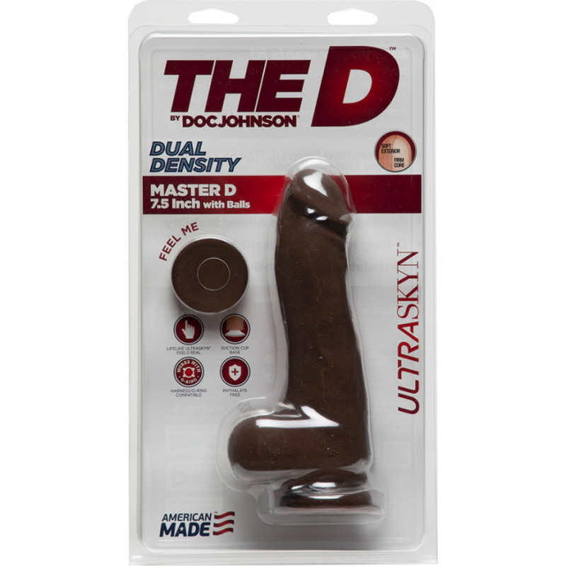 Doc Johnson Master D - Reālistisks ULTRASKYN Dildo ar bumbiņām - 7 / 19 cm