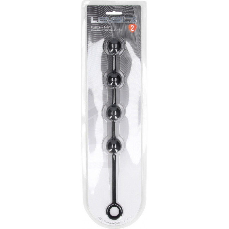 Levelz By Shots Apaļas silikona anālās bumbiņas - M - 30 mm - melnas