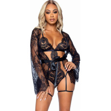 Leg Avenue Garter Teddy with String  Back and Robe