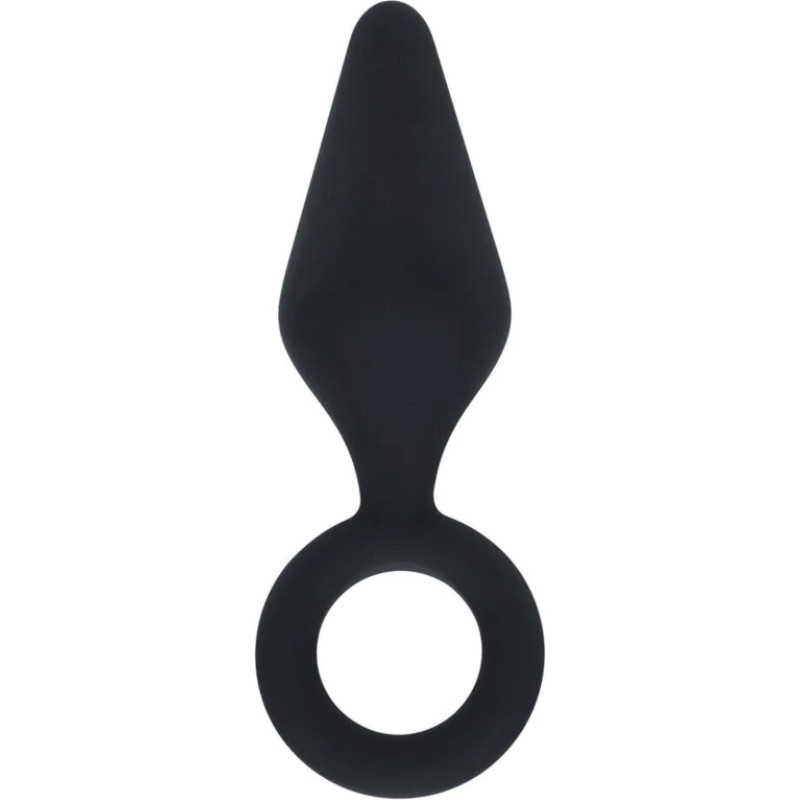 Levelz Silicone Anal Plug with Loop - S - Black