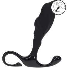 Levelz Rippled with Hard Loop Silicone Prostate Massager - S - Black