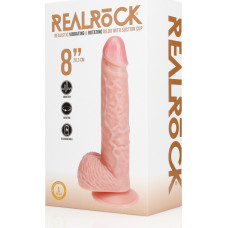 Realrock Vibrating and Rotating Straight Cock with Balls - 8 / 20,5 cm - Flesh