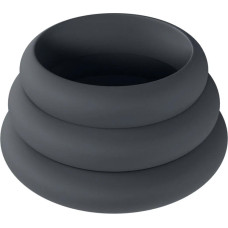 Levelz Wide O Silicone Cockring Set of 3 - S/M/L - Black