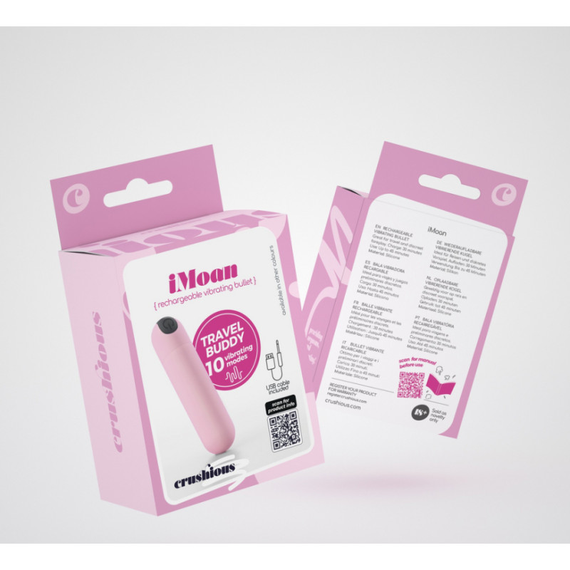 Crushious iMoan — Bala Vibraradora Recargable — Rosa Bebé