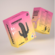 Crushious Romanov - Classic Vibrator with Removable Silicone Sleeve - Black/Golden