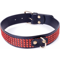Fetish B - Series Collar with crystals 3 cm Red Line