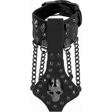 Ouch! Skulls and Bones - Bracelet with Skulls and Chains - Black