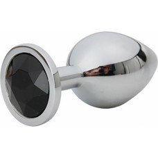 Fantasy Silver Small Butt Plug with Black Diamond