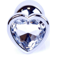 B - Series Heavyfun Plug-Jewellery Silver  Heart PLUG- Clear