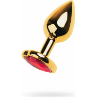 Metal By Toyfa Gold anal plug with gem