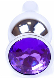 B - Series Heavyfun Plug-Jewellery Silver BUTT PLUG- Purple