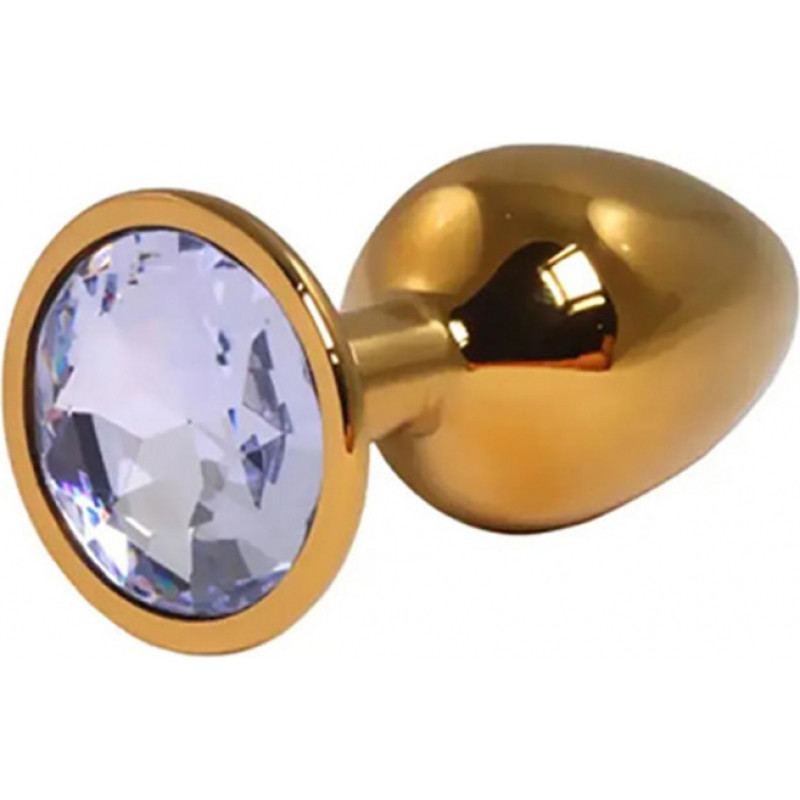 Fantasy Gold Small Butt Plug with White Diamond