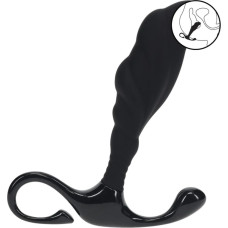 Levelz Rippled with Hard Loop Silicone Prostate Massager - M - Black