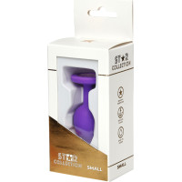 Star Collection - Purple Silicone Anal Plug S - Light Pink Stone