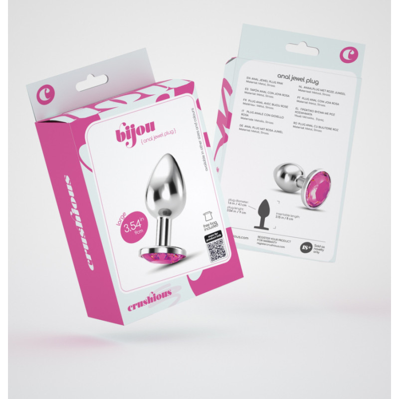 Crushious Bijou — Plug Anal de Joya — Grande — Rosa