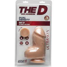 Doc Johnson Fat D - reālistisks ULTRASKYN dildo ar bumbiņām - 6 / 15 cm