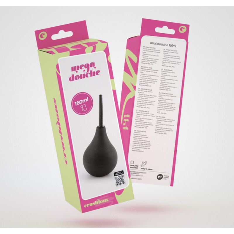 Crushious Mega Douche - Ducha Anal - 160 ml - Negro