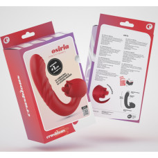 Crushious Osiria – Vibrador Rosa con Movimiento de Empuje y Lengüetazo – Rojo
