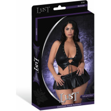 Male Power Serafīna - Haltera veste ar svārkiem un G-stringiem - 2x - melna