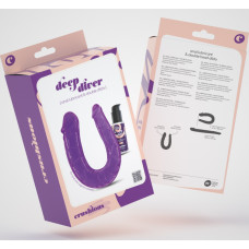 Crushious „Deep Diver“ – dvigubas dildo su analiniu lubrikantu – 50 ml – violetinė