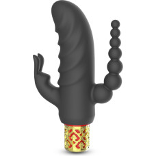 Crushious Romanov - Classic Vibrator with Removable Silicone Sleeve - Black/Golden