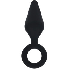 Levelz Silicone Anal Plug with Loop - M - Black