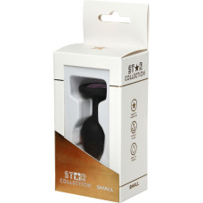 Star Collection - Black Silicone Anal Plug S - Light Pink Stone