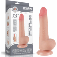 Lovetoy 7.5'' Sliding Skin Dual Layer Dong Flesh