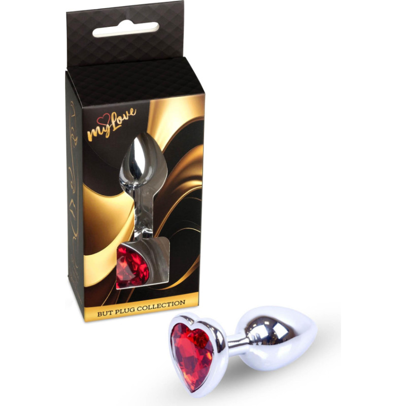 Mylove Toys - Jewellery Silver  Heart PLUG- Red