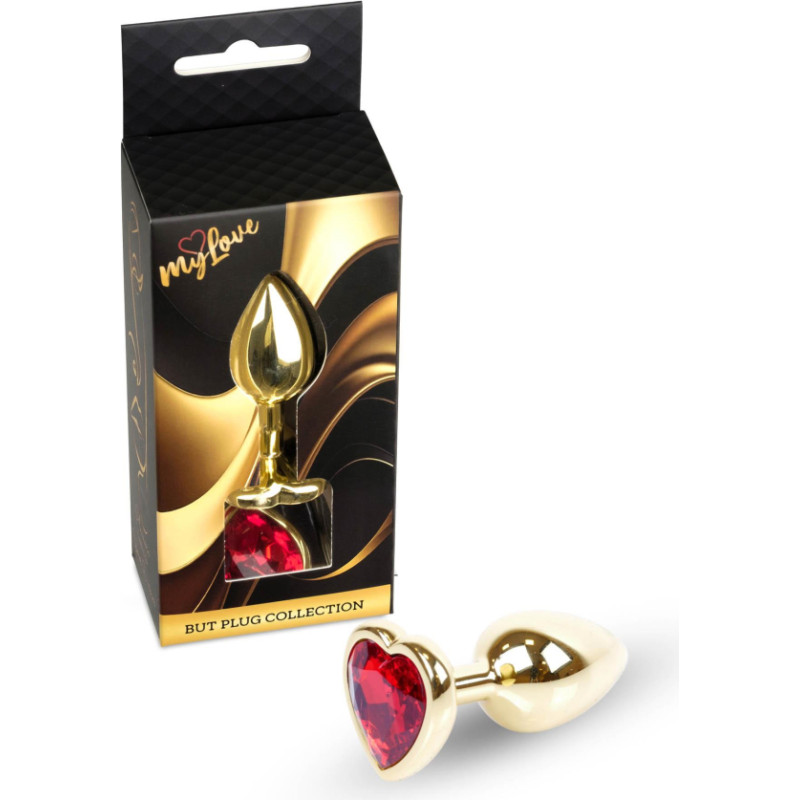 Mylove Toys - Jewellery Gold  Heart PLUG- Red