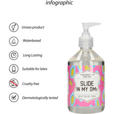 S-Line By Shots Slide In My DMs — ūdens bāzes lubrikants — 17 fl unces / 500 ml