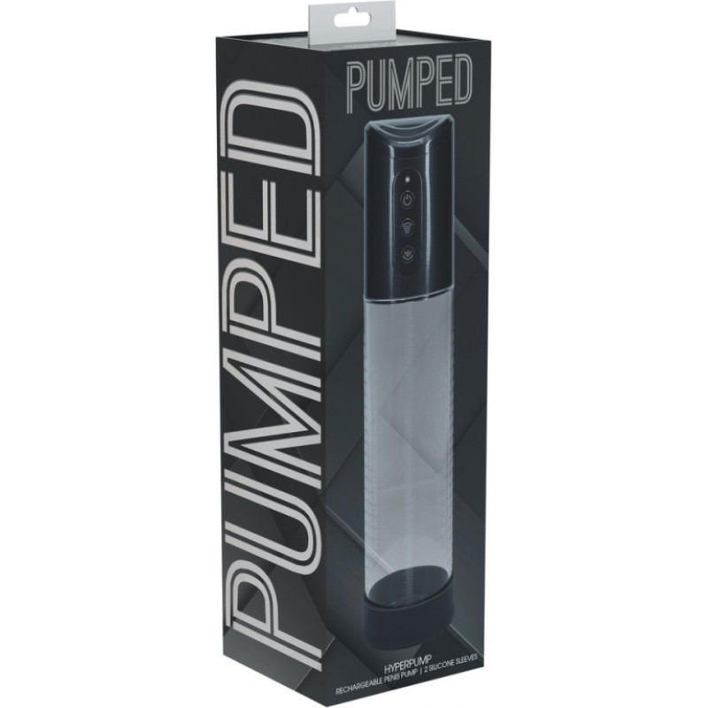Pumped By Shots HyperPump — перезаряжаемый насос для пениса цвета Gun Metal