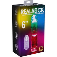 Realrock By Shots LED Vibrating Straight Cock - 6 / 15 cm - Transparent