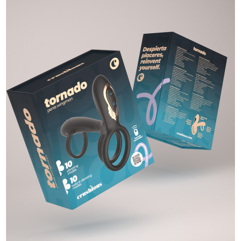 Crushious Tornado - rotējošas dzimumlocekļa bruņas - melnas