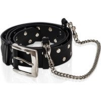 Whips Collections Wiązania-WHIPS pasek skórzany z ćwiekami i łańcuchem