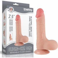 Lovetoy 7.5'' Sliding Skin Dual Layer Dong Flesh