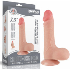 Lovetoy 7.5'' Sliding Skin Dual Layer Dong Flesh