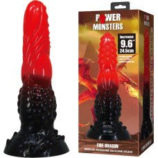 Power Monsters Fire Dragon – 24.5 cm Rippled Monster Silicone Dildo
