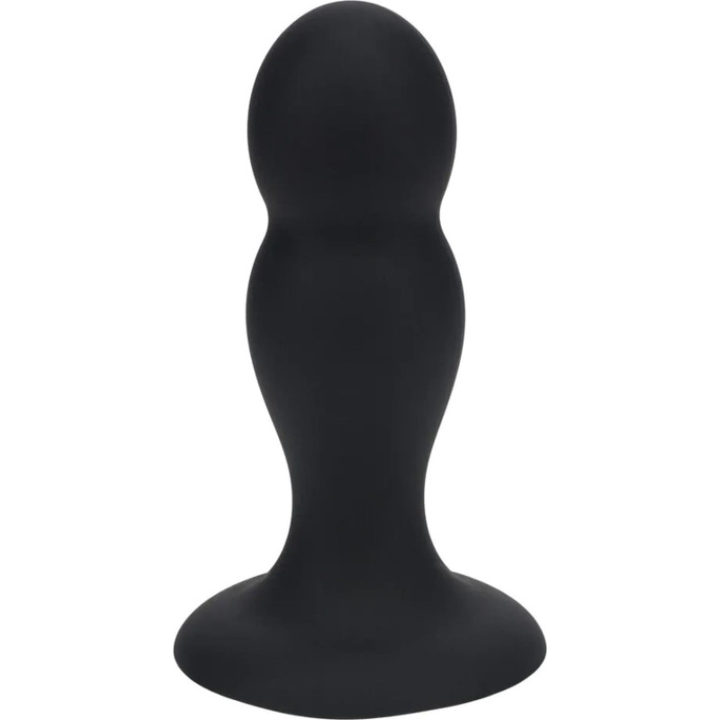 Levelz Double Rattle Liquid Silicone Anal Plug - M - Black